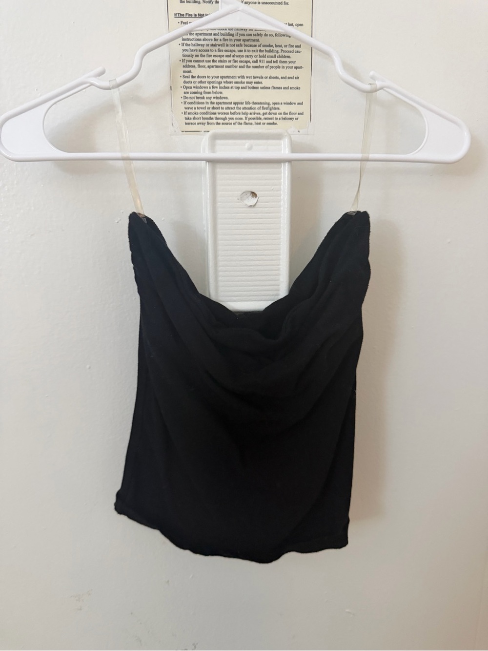 Brandy Melville Black Cowl Neck Spaghetti Strap Crop Top
